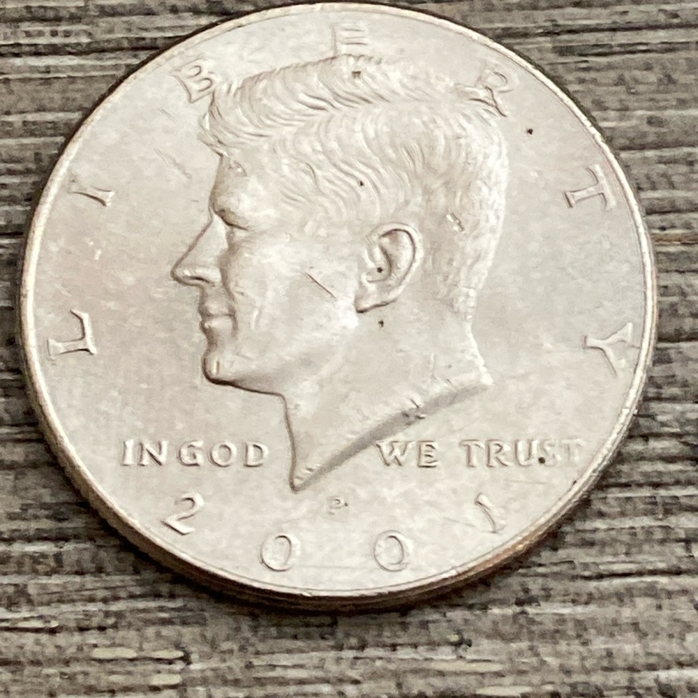 Vintage 2001P Kennedy Half Dollar Coin